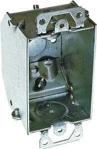 Raco 471 Switch Box, 1-Gang, 1-Outlet, 5-Knockout, 1/2 in Knockout, Steel, Gray, Galvanized