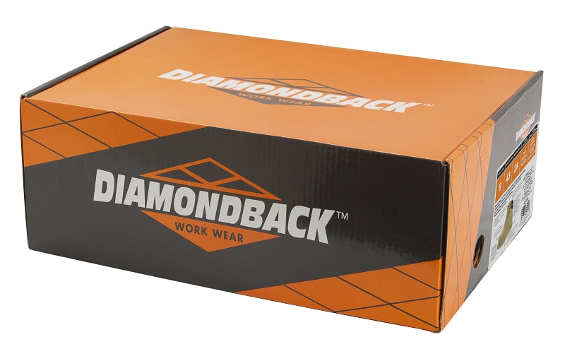 Diamondback 1-9 Work Boots, 9, Extra Wide W, Tan, Suede Leather, Lace-Up, With Lining
