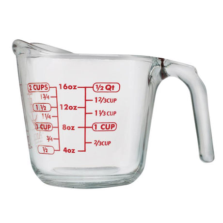 Anchor Hocking 2 cups Glass Clear/Red Measuring Cup, Pack of 4