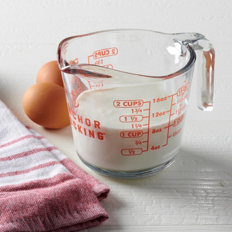 Anchor Hocking 2 cups Glass Clear/Red Measuring Cup, Pack of 4
