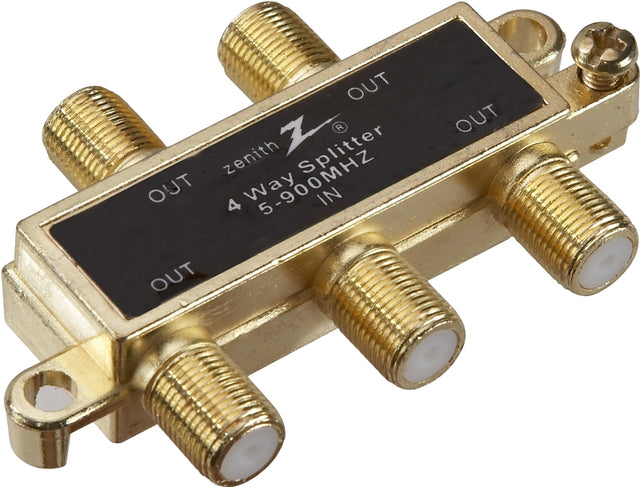 Zenith VS1001SP4W Series Coax Splitter, 900 MHz, 1 Video Input, 4 Video Output