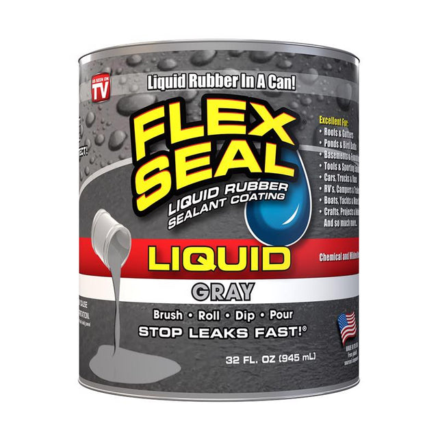 Flex Seal Family of Products Flex Seal Gray Liquid Rubber Sealant Coating 32 fl. oz., Pack of 6