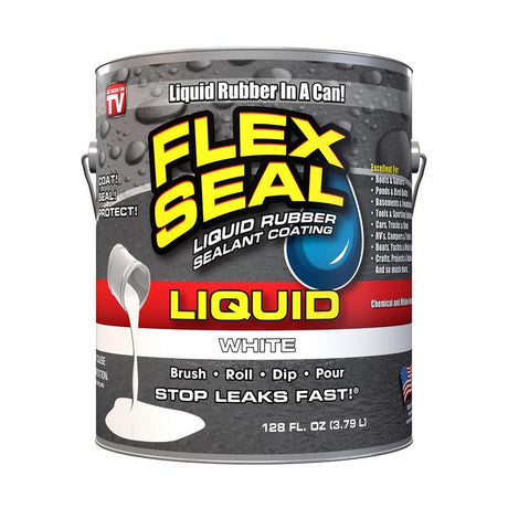 Flex Seal Family of Products Flex Seal White Liquid Rubber Sealant Coating 128 fl. oz., Pack of 2