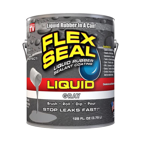 Flex Seal Family of Products Flex Seal Gray Liquid Rubber Sealant Coating 128 fl. oz., Pack of 2