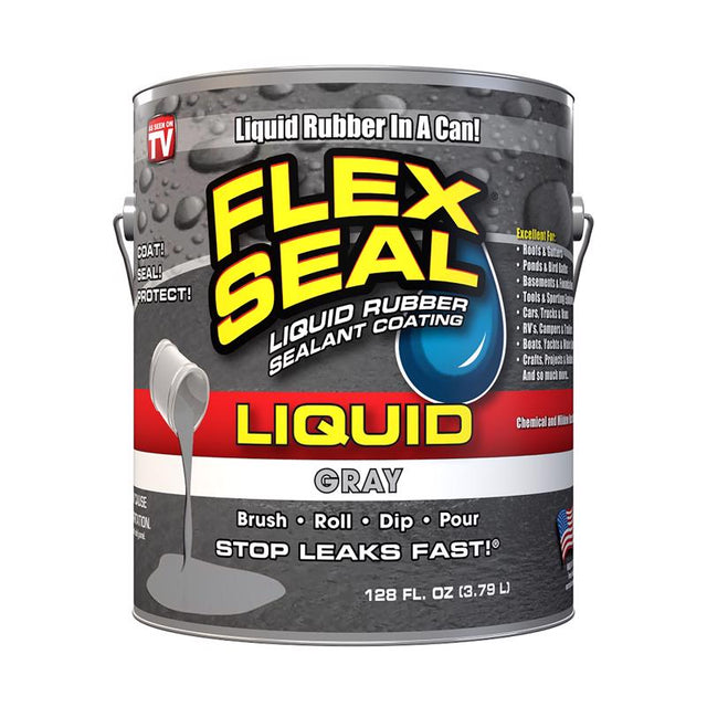 Flex Seal Family of Products Flex Seal Gray Liquid Rubber Sealant Coating 128 fl. oz., Pack of 2