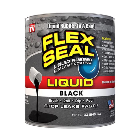 Flex Seal Family of Products Flex Seal Black Liquid Rubber Sealant Coating 32 fl. oz., Pack of 6