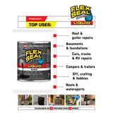 Flex Seal Family of Products Flex Seal Black Liquid Rubber Sealant Coating 32 fl. oz., Pack of 6