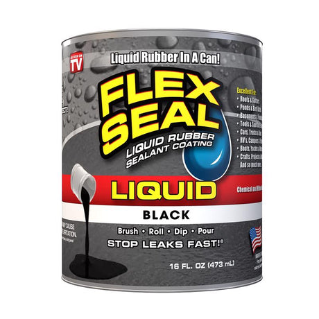 Flex Seal Family of Products Flex Seal Black Liquid Rubber Sealant Coating 16 fl. oz., Pack of 6