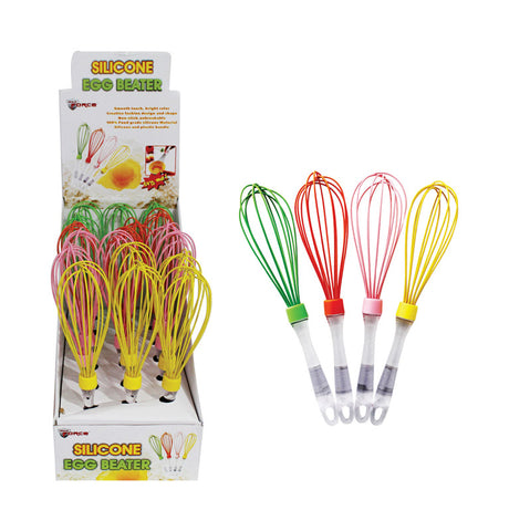 Max Force Assorted Colors Silicone Egg Beater/Wisk, Pack of 18