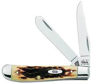 Case 00013 Folding Pocket Knife, Clip and Spey Blade, Polished Mirror Blade, 2.7 in Clip, 2-3/4 in Spey L Blade