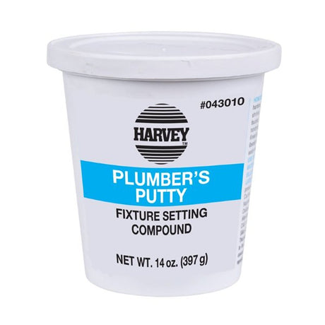 Harvey 43010 Stainless Plumbers Putty, Solid, Off-White, 14 oz Can