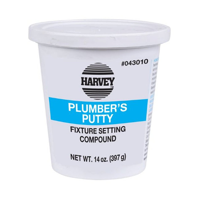 Harvey 43010 Stainless Plumbers Putty, Solid, Off-White, 14 oz Can