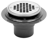 Oatey 42263 Low-Profile Shower Drain with Ring, PVC, Polished Stainless Steel, For: 2 in Pipe