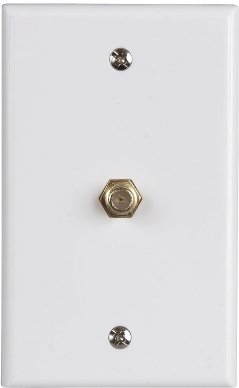 Zenith VW1001WJ1W Coaxial Cable Wall Jack, 4-1/2 in L, 2-3/4 in W, White