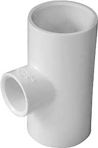 IPEX 435794 Reducing Pipe Tee, 1 x 1/2 in, Socket, PVC, White, SCH 40 Schedule