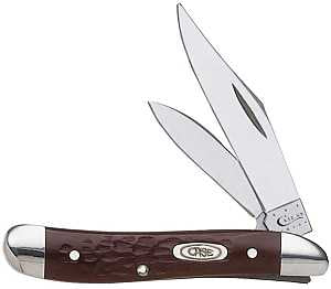 Case 00046 Folding Pocket Knife, Clip and Pen Blade, Ground Blade, 2.1 in Clip, 1.53 in Pen L Blade, 2-Blade
