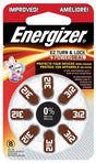 Energizer 312 Series AZ312DP-8 Non-Rechargeable Hearing Aid Battery, 1.4 V Battery, 155 mAh, Zinc-Air