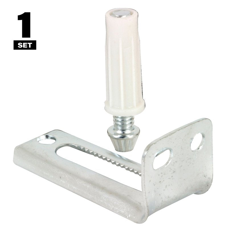 Prime-Line N 6992 Adjustable Pivot Bracket and Pin Kit, Plastic/Steel, Floor