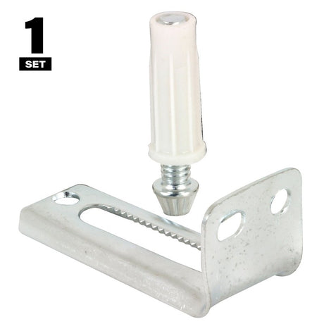Prime-Line N 6992 Adjustable Pivot Bracket and Pin Kit, Plastic/Steel, Floor
