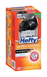 Hefty Ultra Strong 13 gal No Scent Kitchen Trash Bags Drawstring 40 pk, Pack of 6