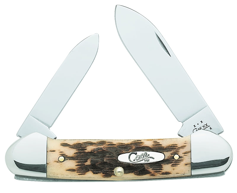 Case XX 00263 Folding Pocket Knife, 1.97 in Pen, 2.6 in Spear L Blade, Chrome Vanadium Steel Blade, 2-Blade