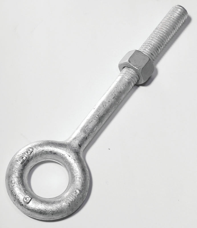 Baron 24-1/2X3-1/4 Eye Bolt, 1/2 in Thread, 2200 lb Working Load, Galvanized Steel