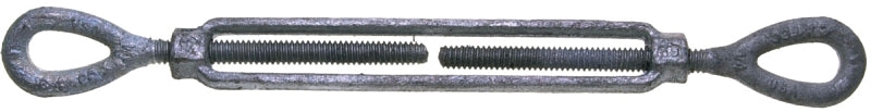 Baron 15-1/2X12 Turnbuckle, 2200 lb Working Load, 1/2 in Thread, Eye, Eye, 12 in L Take-Up, Galvanized Steel