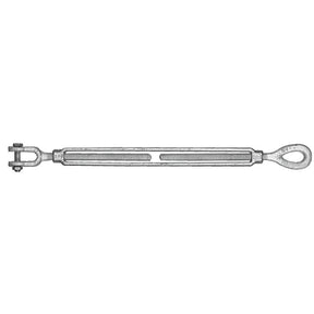 Baron 18-1/2X6 Turnbuckle, 2200 lb Working Load, 1/2 in Thread, Jaw, Eye, 6 in L Take-Up, Galvanized Steel