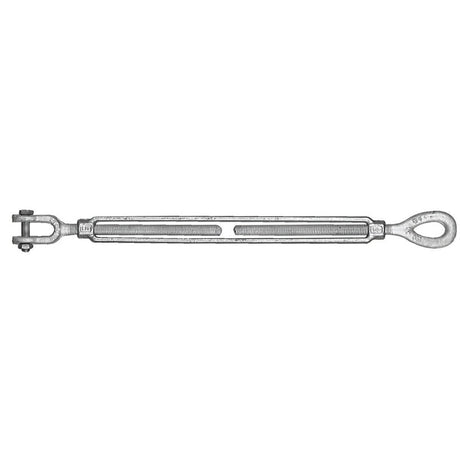 Baron 18-1/2X6 Turnbuckle, 2200 lb Working Load, 1/2 in Thread, Jaw, Eye, 6 in L Take-Up, Galvanized Steel