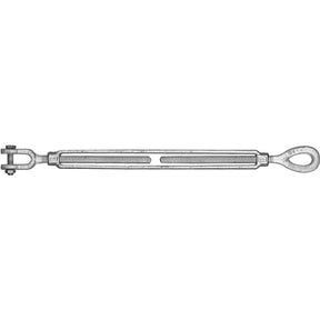Baron 18-5/8X6 Turnbuckle, 3500 lb Working Load, 5/8 in Thread, Jaw, Eye, 6 in L Take-Up, Galvanized Steel