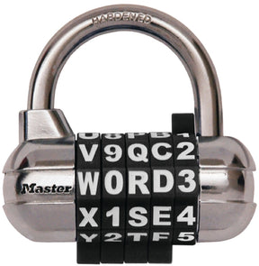 Master Lock 1534D Padlock, Resettable Combination Key, 1/4 in Dia Shackle, 1-1/8 in H Shackle, Steel Shackle, Metal Body