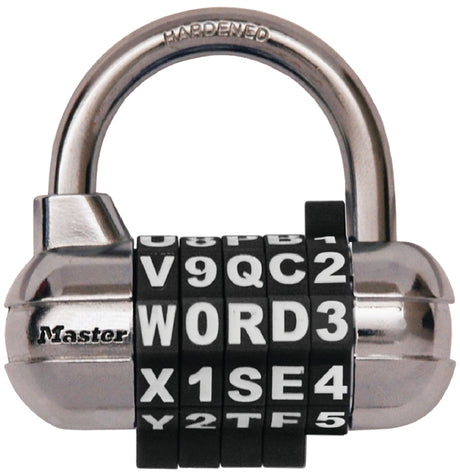 Master Lock 1534D Padlock, Resettable Combination Key, 1/4 in Dia Shackle, 1-1/8 in H Shackle, Steel Shackle, Metal Body