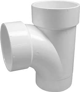 Genova 700 Series 76140 DWV Street Pipe Tee, 4 in, Spigot x Hub, PVC, SCH 40 Schedule