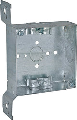 Raco 223 Welded Box with NMSC Clamp, 2-Gang, 4-Knockout, 1/2, 1/2 to 3/4 in, Steel, Gray, Pre-Galvanized