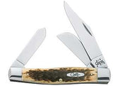 Case XX 00204 Folding Pocket Knife, 3.3 in Clip, 2.3 in Sheep Foot, 2.2 in Spey L Blade, Chrome Vanadium Steel Blade