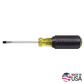 Klein Tools 601-3 Screwdriver, 3/16 in Drive, Cabinet Drive, 6-3/4 in OAL, 3 in L Shank, Rubber Handle