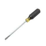 Klein Tools 605-6 Screwdriver, 1/4 in Drive, Cabinet Drive, 10-11/32 in OAL, 6 in L Shank, Rubber Handle