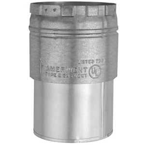 AmeriVent 3EDC Draft Hood Connector, 3 in Dia, 6 in OAL, Snap-Lock, Steel