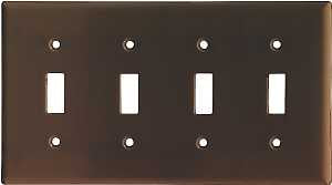 Eaton Wiring Devices 2154B-BOX Wallplate, 4-1/2 in L, 8.19 in W, 4 -Gang, Thermoset, Brown, High-Gloss
