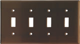 Eaton Wiring Devices 2154B-BOX Wallplate, 4-1/2 in L, 8.19 in W, 4 -Gang, Thermoset, Brown, High-Gloss