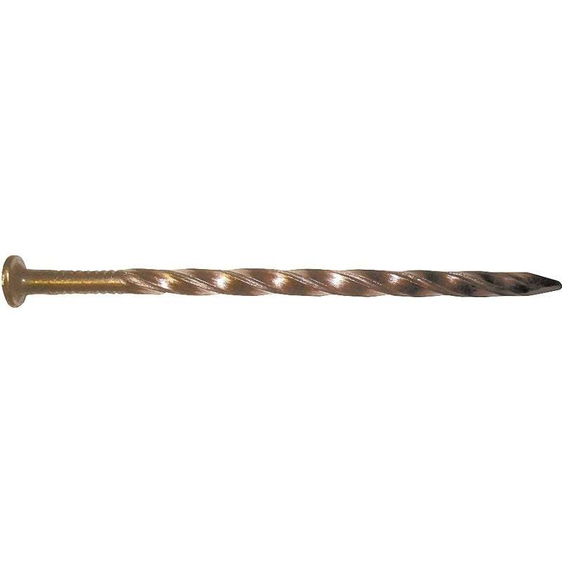 Maze H526S050 Post and Frame Nail, Hand Drive, 20D, 4 in L, Steel, Brite, Spiral Shank, 50 lb