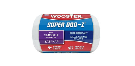 Wooster SUPER DOO-Z R206-4 Roller Cover, 3/16 in Thick Nap, 4 in L, Fabric Cover, White, Pack of 24