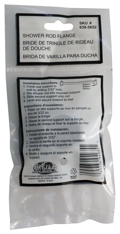 ProSource PMB-003 Shower Rod Flange, Steel, For: 1 in OD Shower Rod