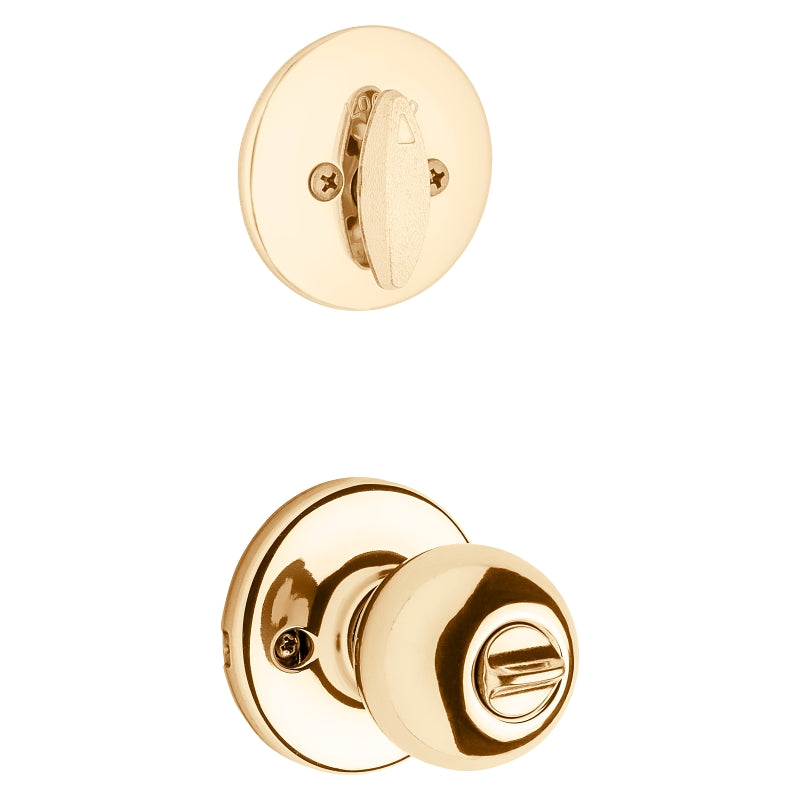Kwikset 690P 3CP 6ALRCSK6 Combination Lockset, Left, Right, Knob Handle, Polo Design, Polished Brass