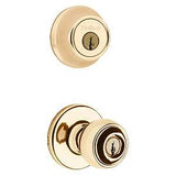 Kwikset 690P 3CP 6ALRCSK6 Combination Lockset, Left, Right, Knob Handle, Polo Design, Polished Brass