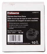 ProSource HCRSS32 Interlocked Hose Clamp, Stainless Steel, Stainless Steel, Pack of 10