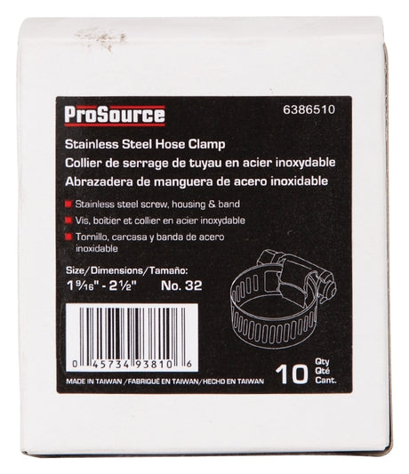 ProSource HCRSS32 Interlocked Hose Clamp, Stainless Steel, Stainless Steel, Pack of 10