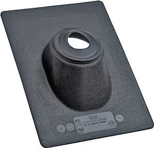 Hercules No-Calk Series 11888 Roof Flashing, 18 in OAL, 18 in OAW, Black, Thermoplastic