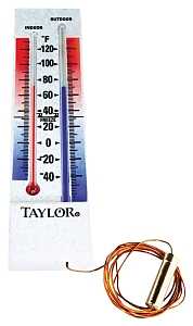 Taylor 5327 Thermometer, Analog, -40 to 100 deg F, Plastic Casing