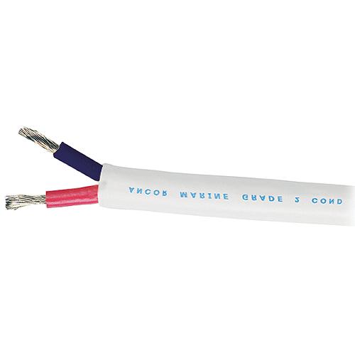 Ancor Marine Grade 121710 Tinned Duplex Cable Red and Black w/White Jacket, 16/2 100'